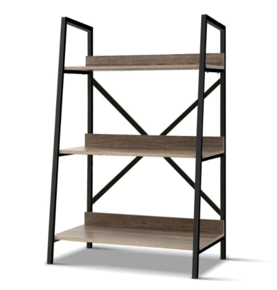 Artiss Bookshelf 3Tier Metal Bookcase Oak Book Shelf Display Storage $71 (RRP $122) @ Kings Warehouse