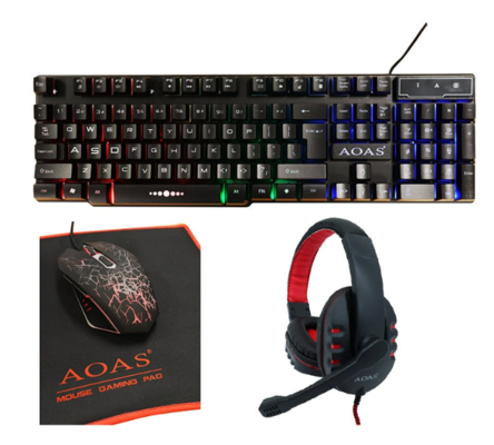 RGB Four Piece Gaming Set Keyboard Mouse Pad Headphones S750 $39.95 (RRP $60) @ My Deal