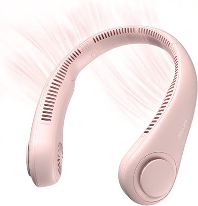 JISULIFE Rechargeable Hands Free Bladeless Neck Fan Pink $44.19 (RRP $69.99) @ Amazon AU