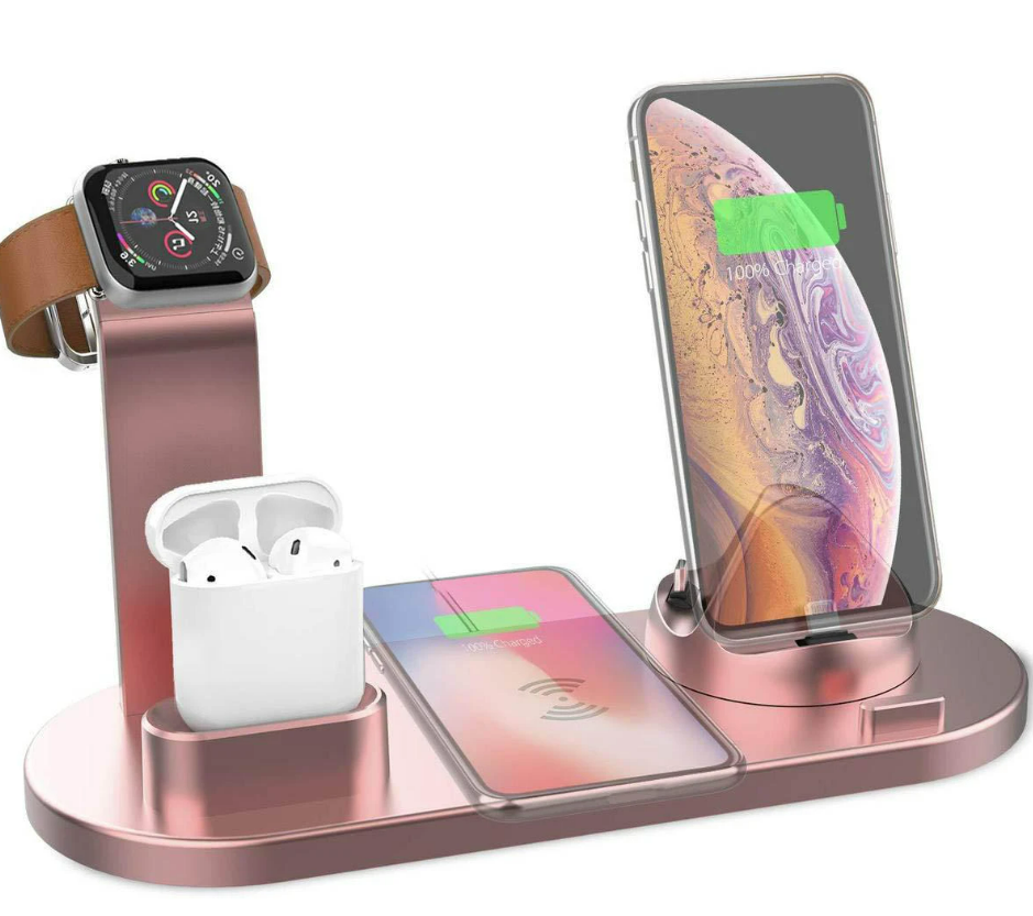 4 In 1 Qi Wireless Charger Phone Charger Watch Charger Earbuds Charger Pink $30.40 (RRP $45.61) @ Banggood AU