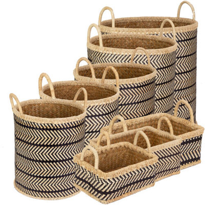 Peter's Palm Leaves Combo Basket Black & White Set 8pce $297 (RRP $455) @ eBay AU