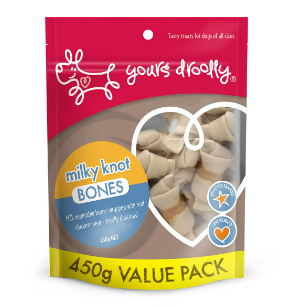 BUY Yours Droolly Milk Vegetable Knot Bone With Chicken Dog Treats ONLINE AT BEST PRICE @ Vet Supply