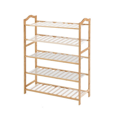 Levede Bamboo Shoe Rack Storage Wooden Organizer Shelf Stand 5 Tiers Layers 80cm $45.99 (RRP $112.99) @ eBay AU