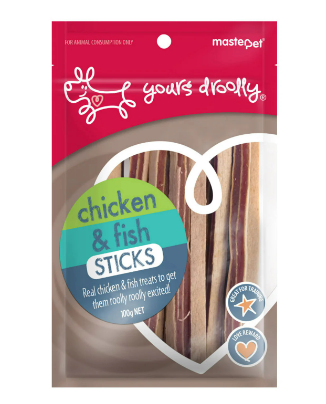 Buy Yours Droolly Chicken and Fish Sticks online at best price @ Vet Supply