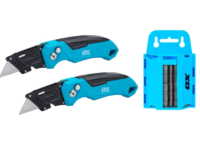 OX Tools OX-P223201 2 Pack Fixed Folding Knife & Blade Set $29.95 (RRP $44.95) @ Tools Warehouse