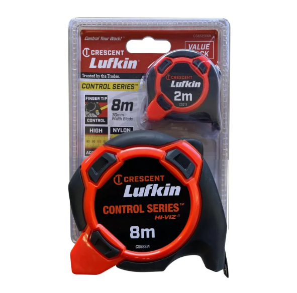 Crescent Lufkin CS852506A 2m & 8m Control Series Tape Measure Value Pack $18.95 (RRP $34.95) @ Tools Warehouse