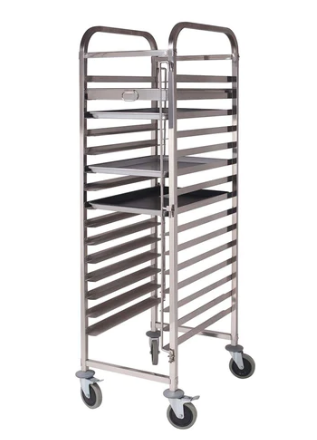 SOGA Gastronorm Trolley 15 Tier Stainless Steel Cake Bakery Trolley Suits 60*40cm Tray $416.90 (RRP $615.90) @ Hey Hey