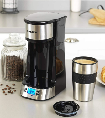 Salter Digital Coffee Maker to Go w/ 420 ml Stainless Steel Travel Mug $39 (was $79.95) @ My Deal