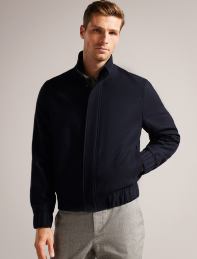 Gallan Wool Flannel Bomber Jacket Navy $335 (RRP $559) @ Ted Baker