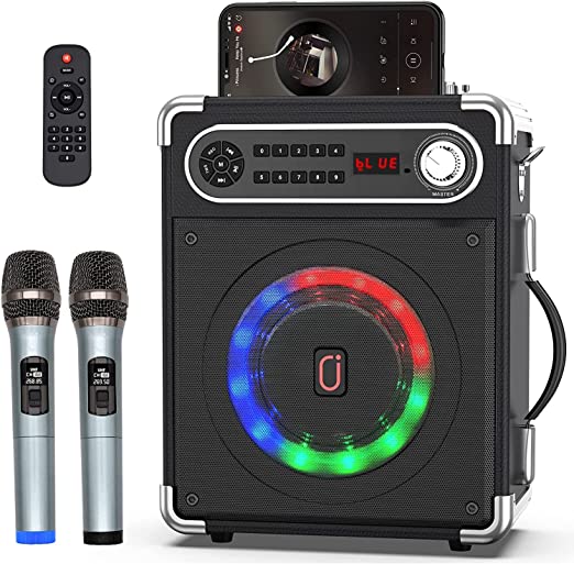 JYX Karaoke Machine with Two Wireless Microphones Black $142.49 (RRP $259.99) @ Amazon AU