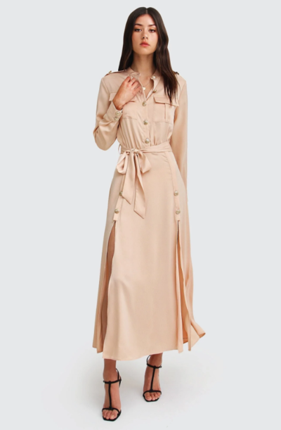 Lover To Lover Maxi Shirt Dress Champagne $149.46 (RRP $229.95) @ Belle & Bloom