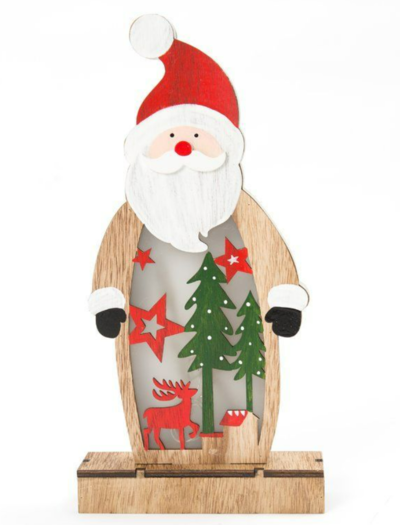 Light Up Wooden Santa 16.5*5*33CM $19.16 (RRP $39.95) @ Curtain Wonderland