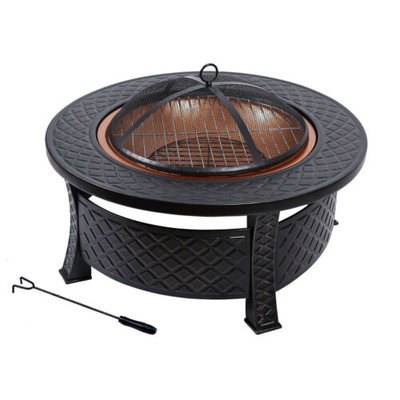 Moyasu 3 IN 1 Fire Pit BBQ Grill Pits Outdoor Patio Garden Heater Fireplace BBQS $164.99 (RRP $434.99) @ eBay AU