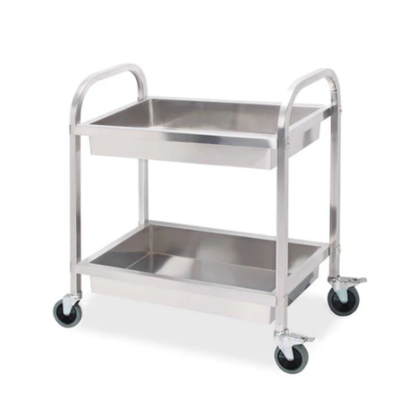 SOGA 2 Tier Stainless Steel Kitchen Trolley Bowl Collect Service Food Cart 75×40×83cm Small $217.90 (RRP $371.90) @ Hey Hey