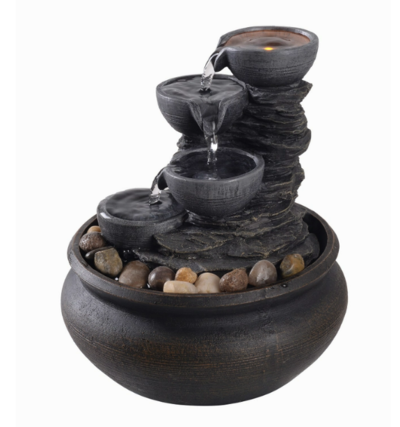 Teamson Home Zen Indoor Tabletop Fountain with LED Lights and Pump Stone Grey $64.99 (was $94.40) @ My Deal