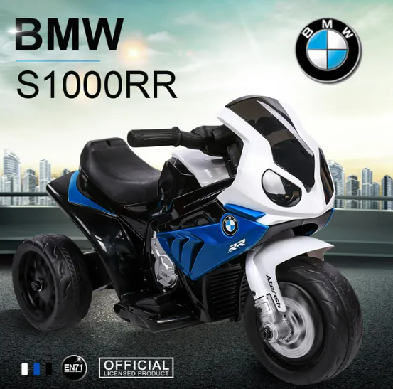 Rovo Kids Licensed BMW S1000RR Ride On Motorbike with Battery and Charger Blue $99 (RRP $149) @ My Topia