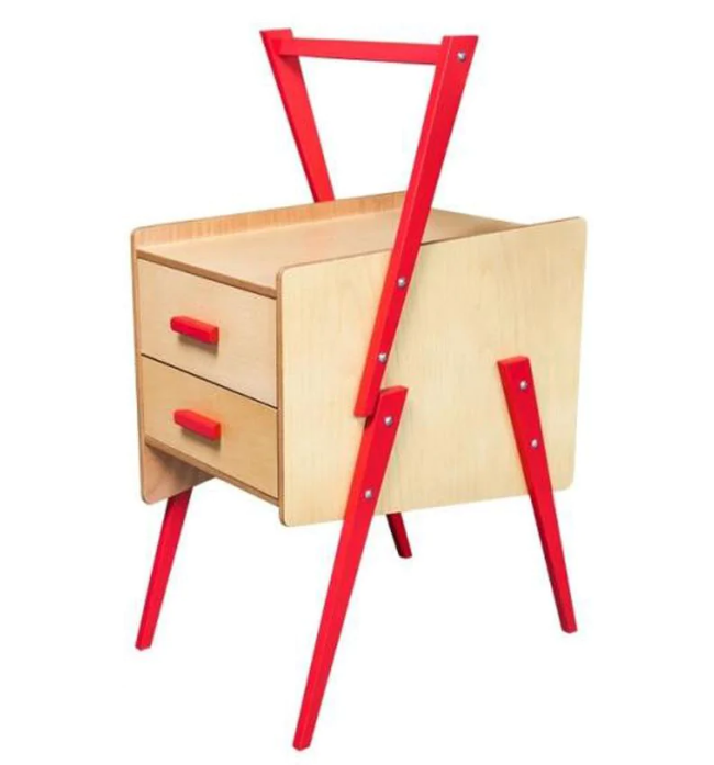 Swing Scandinavian Bedside Nightstand Side End Lamp Table Red $69 (RRP $149) @ Momentous Living