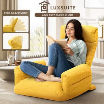 Floor Sofa Recliner Chair Lounge Chaise Couch Armchair Lounger Adjustable Folding Yellow $219.99 (RRP $359.95) @ Best Deals NZ