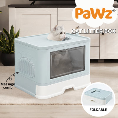 PaWz Foldable Cat Litter Box Toilet Tray Enclosed Kitty Hooded Top Entry Large $49.99 (RRP $96.99) @ eBay AU