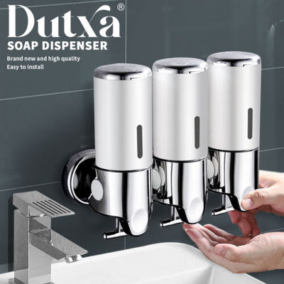 Bathroom Shower Soap Shampoo Gel Dispenser Pump Wall 1500ml Silver 3 Bottles $39.99 (RRP $84.99) @ eBay AU