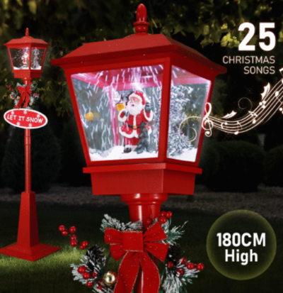 Christmas LED Street Light Snowing Xmas Decoration Ornaments Lamp Lantern 180cm $139.99 (RRP $299.95) @ Crazy Sales