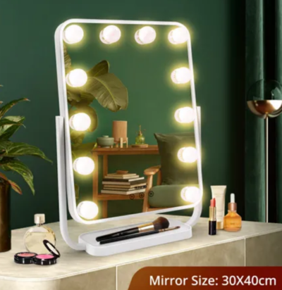 Maxkon Lighted Makeup Vanity Hollywood Mirror 12 Dimmable LED Lights Touch Control $39.88 (RRP $149.95) @ Crazy Sales