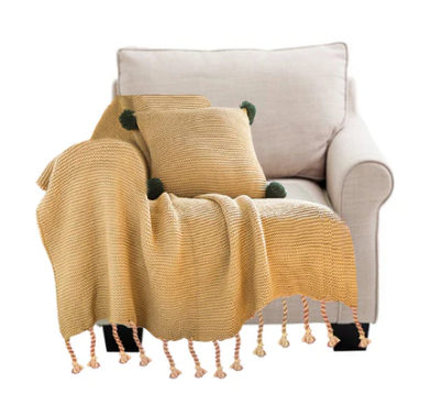 SOGA Coffee Tassel Fringe Knitting Blanket Warm Cozy Woven Cover Couch Bed Sofa $111.50 (RRP $174.50) @ Hey Hey