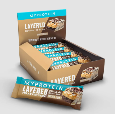 Layered Protein Bar 12x60g Cookies and Cream $34.99 (RRP $49.99) @ My Protein