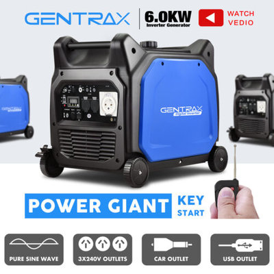 GenTrax Inverter Generator 6.0KW Max 5.5KW Rated Remote Start Pure Sine Camping $2099 (RRP $3999) @ eBay AU