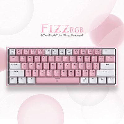 Redragon K617 Fizz 60% Wired RGB Gaming Keyboard Linear Red Switch Pink $55.99 (RRP $86.99) @ Amazon AU