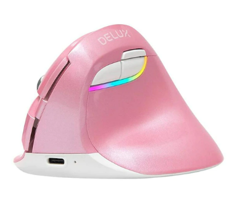 Optical Ergonomic Vertical Mouse RGB Light Rose Pink $65.61 (RRP $98.42) @ Mini In The Box