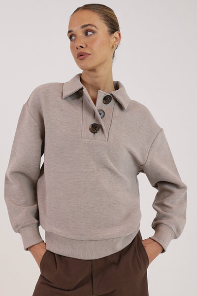 Varley Andale Sweat Taupe Marl $119.99 (RRP $181) @ Style Runner