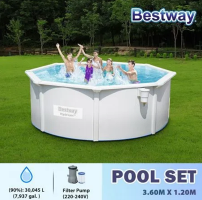 Title Bestway Luxury Circular Pool Set Above Ground Swimming Bath Spa 3.60m x 1.20m $1799.95 (RRP $3999.95) @ Best Deals NZ