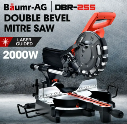 BAUMR-AG 254mm Dual Bevel Sliding Compound Mitre Drop Saw $299 (RRP $699) @ Edisons