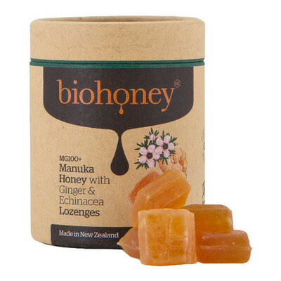 BIOHONEY MG100+ Manuka Honey Lozenges12 Lozenges Ginger & Echinacea $6.06 (RRP $9.38) @ Health Post NZ