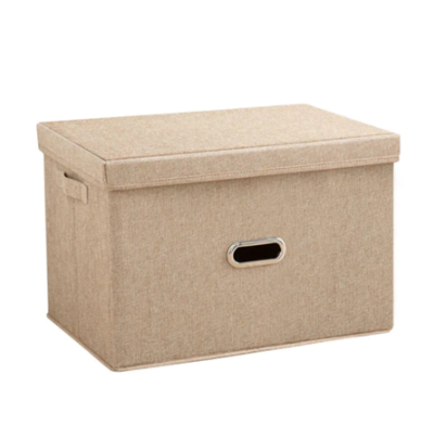 SOGA Beige Medium Foldable Canvas Storage Box Cube Clothes Basket Organiser $33.50 (RRP $51.50) @ Hey Hey