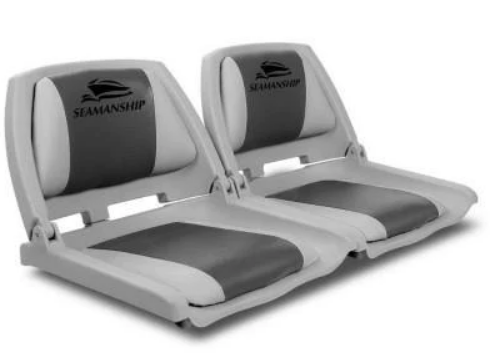 Seamanship Set of 2 Folding Swivel Boat Seats Grey & Charcoal $160 (RRP $297) @ Kings Warehouse