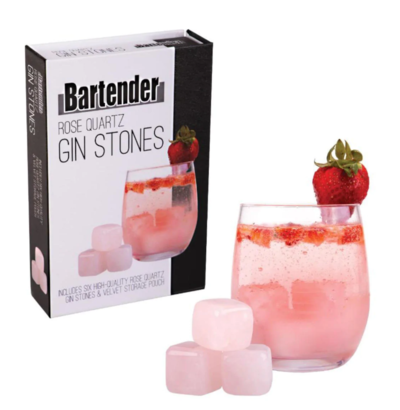 Bartender Rose Quartz Gin Stones Set of 6 $19.95 (RRP $29.95) @ Minimax