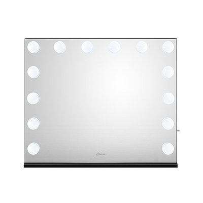 Glammar Hollywood Vanity Mirror With Bulbs Horizontal Medium Black $78 (RRP $285) @ AMR Hair & Beauty