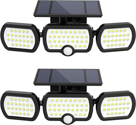 JESLED 3 Modes Solar Motion Sensor Security Light with 3 Adjustable Light Heads (2 Pack) $40.11 (RRP $75.68) @ Amazon AU