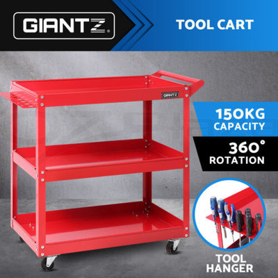 Giantz 3-Tier Tool Cart Trolley Toolbox Workshop Garage Storage Organizer Red $65.87 (RRP $116.99) @ eBay AU