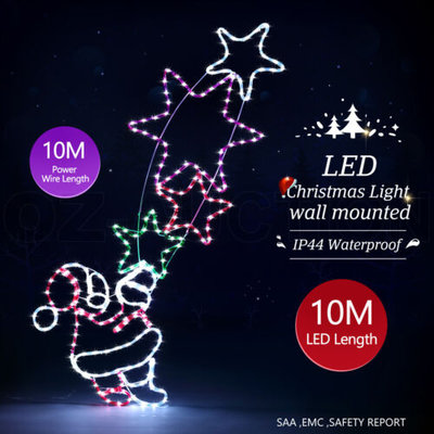 Christmas Santa Star Lights 10M LED Rope Fairy Xmas Indoor Outdoor Decoration $79.95 (RRP $199.89) @ eBay AU