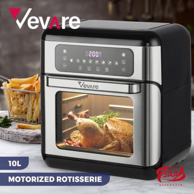 Vevare Air Fryer 10L LCD Fryers Oven Airfryer Kitchen Oil Free Cooker 1500W $135.90 (RRP $216.95) @ eBay AU