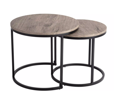 2 Piece Nesting Coffee Tables Set Dark Grey $179.95 (RRP $255.95) @ Dreamo