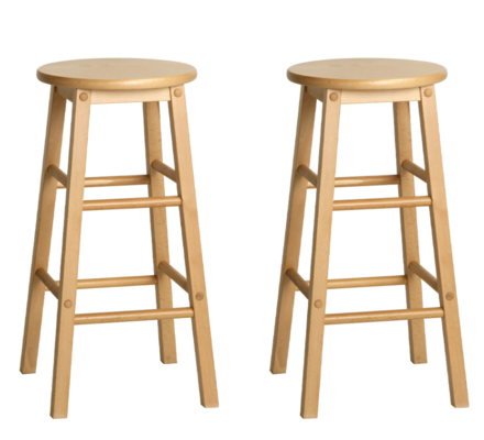 Wooden Bar Stools With Round Seat $105.15 (RRP $223.90) @ Dreamo