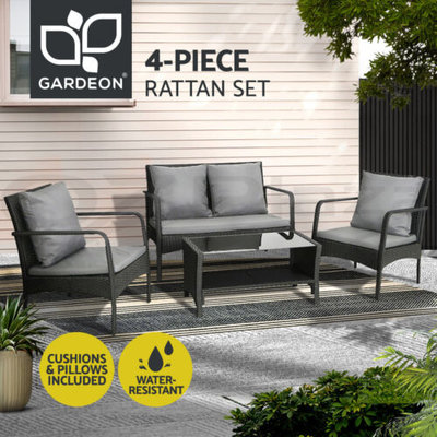 Gardeon Outdoor Furniture Lounge Table Chairs Garden Patio Wicker Sofa Set $343.28 (RRP $648.99) @ eBay AU