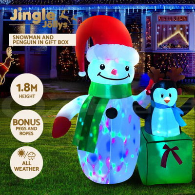 Jingle Jollys 1.8M Christmas Inflatable Snowman Lights LED Outdoor Decorations $65.95 (RRP $171.99) @ eBay AU