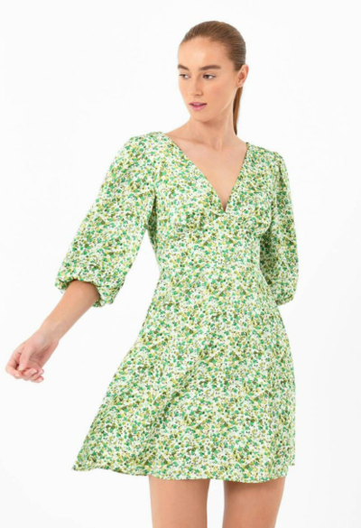 Isela Floral Tie Back Dress Green $79 (RRP $109.99) @ Forcast