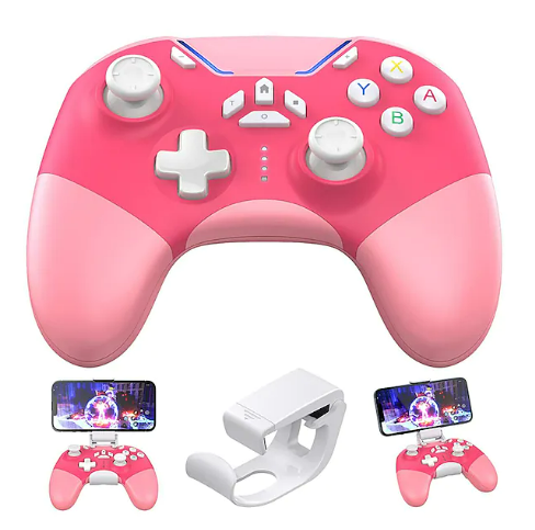 Pro Wireless Gaming Controller with Phone Clip Pink $64.39 (RRP $148.16) @ Light In The Box