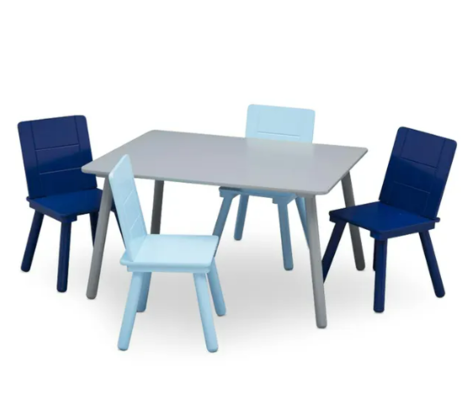 DELTA CHILDREN Kids Furniture Table and 4 Chair Set Grey and Blue $149 (RRP $409) @ My Topia